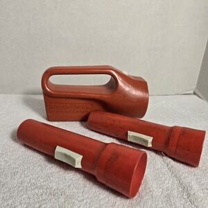 VINTAGE RED RADIO SHACK HARD PLASTIC FLASHLIGHTS PROP